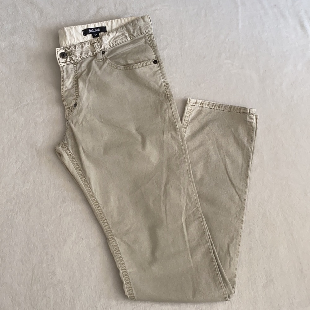 {NWT} Just Cavalli | Button Fly Five Pocket Stretch Cotton Trouser Pants (34)